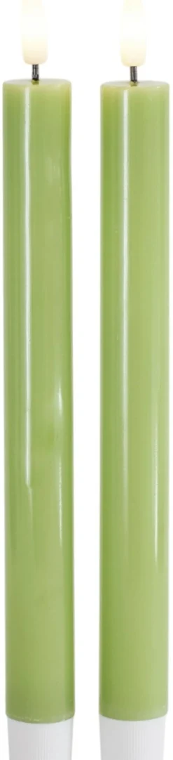 New Sirius Sille Kronelys LED 2 stk. Ø2/H25 cm, Spring Green
