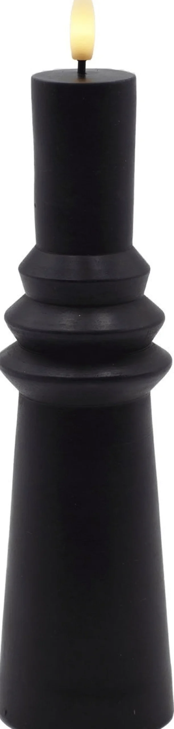 Best Sille Nordic Sculpture Bloklys Ringet LED ?6,1/H21,7 cm, Stearinlys|Led Stearinlys