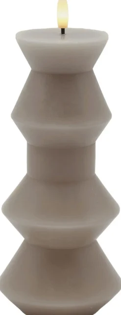 New Sirius Sille Nordic Sculpture Bloklys Geometri LED Ø9,2/H20,3 cm, Varm Grå