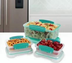 New Klip It Opbevaringsbokse 3 stk, Minty Teal Opbevaring Til Køkkenet|Madopbevaring