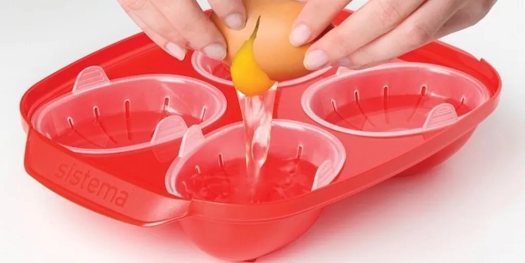 Outlet Microwave Egg Poacher, Rød Madlavning I Mikrobølgeovn