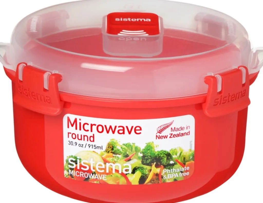 Sistema Madlavning I Mikrobølgeovn > Microwave Rund Bøtte 915 ml, Rød