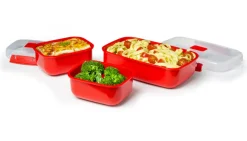 Hot Microwave Sampak 3 Stk, Rød Opbevaring Til Køkkenet|Madkasser Og -Poser