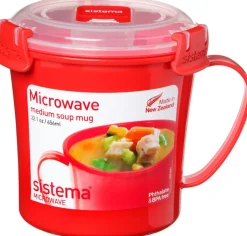 New Microwave Suppekrus 656 ml, Rød Madlavning I Mikrobølgeovn
