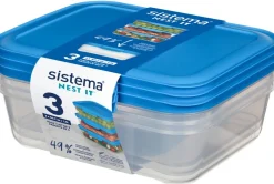 Nest It Meal Prep Opbevaringsboks 3 stk. 1,5 L, Marine Blue Opbevaring Til Køkkenet|Madopbevaring