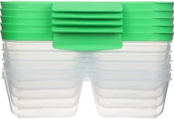 Hot Nest It Meal Prep Opbevaringsboks m. 2 Rum 5 stk. 870 ml, Leaf Green Opbevaring Til Køkkenet|Madopbevaring