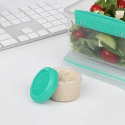 Sistema Opbevaring Til Køkkenet|Madkasser Og -Poser > To Go Dressing 4 stk. 35 ml, Minty Teal