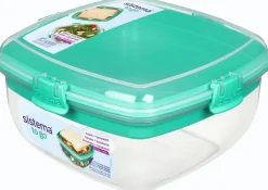 Sistema Opbevaring Til Køkkenet|Madkasser Og -Poser > To Go Salat & Sandwich Madkasse 1,63 L, Minty Teal
