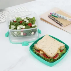 Sistema Opbevaring Til Køkkenet|Madkasser Og -Poser > To Go Salat & Sandwich Madkasse 1,63 L, Minty Teal