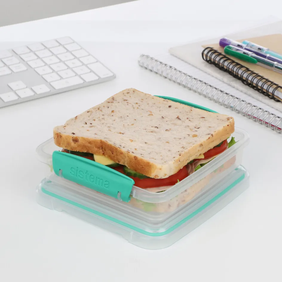 Hot Sistema To Go Sandwich Box 450 ml, Minty Teal