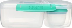 Outlet Sistema Triple Split Madkasse m. Yogurtbæger 2 L, Minty Teal