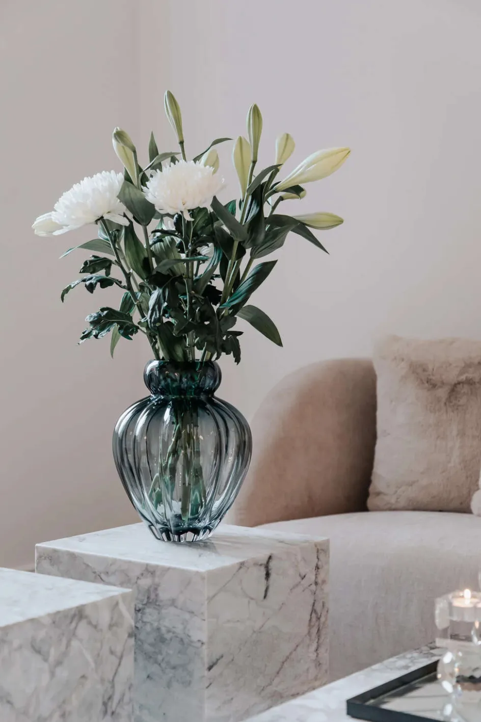 Clearance Specktrum Audrey Vase H, Petrol Blue