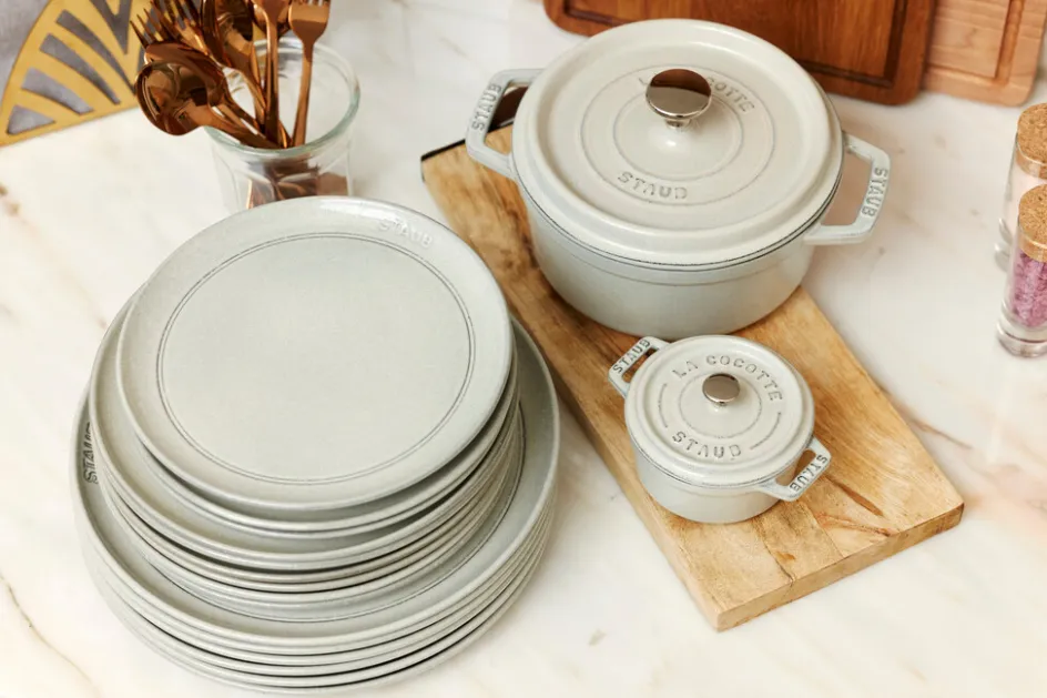 Sale Staub Dining Line Tallerken , Hvid Trøffel