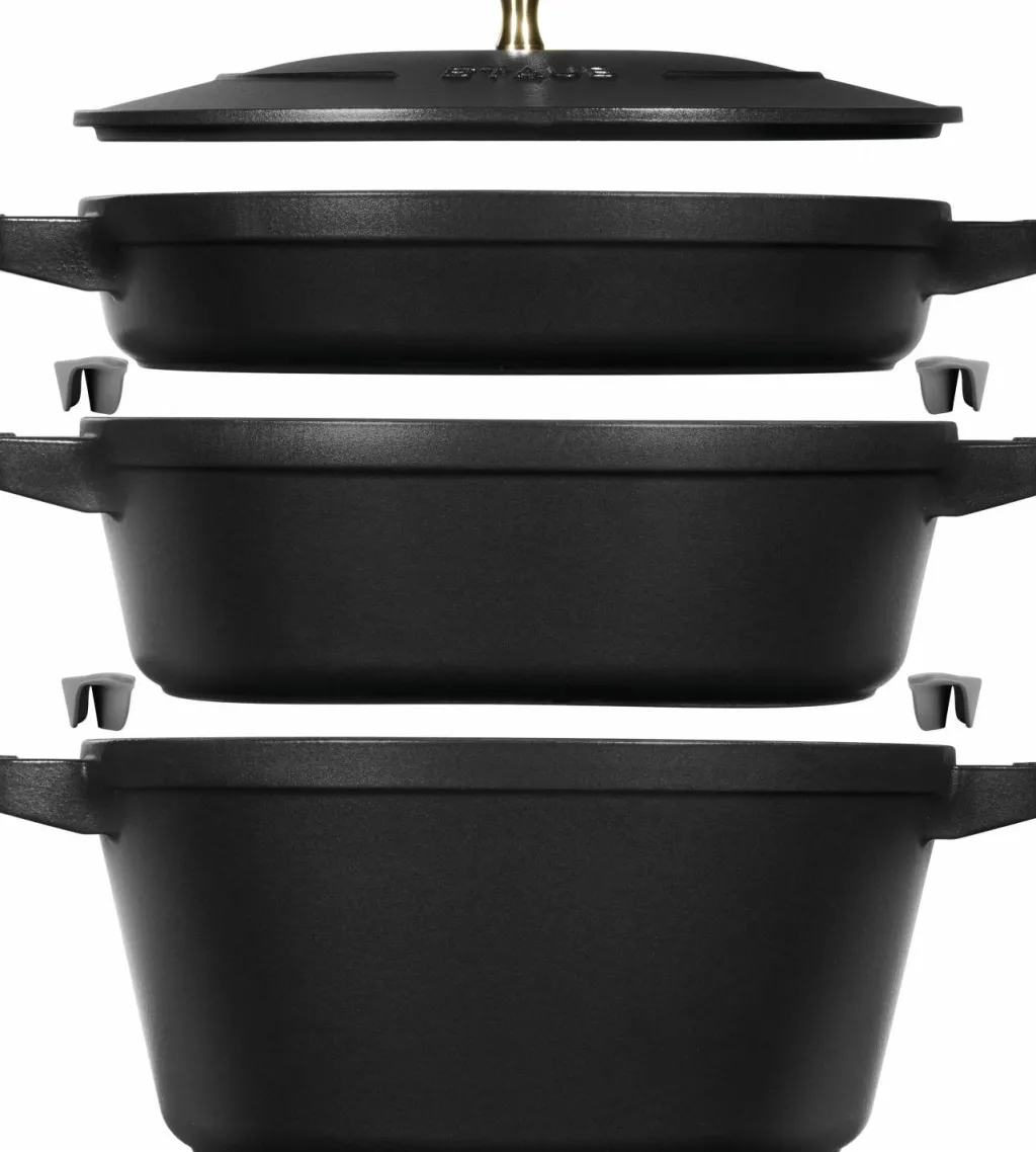 Staub Gryder Og Kasseroller > Grydesæt 3 Dele 24 cm, Sort