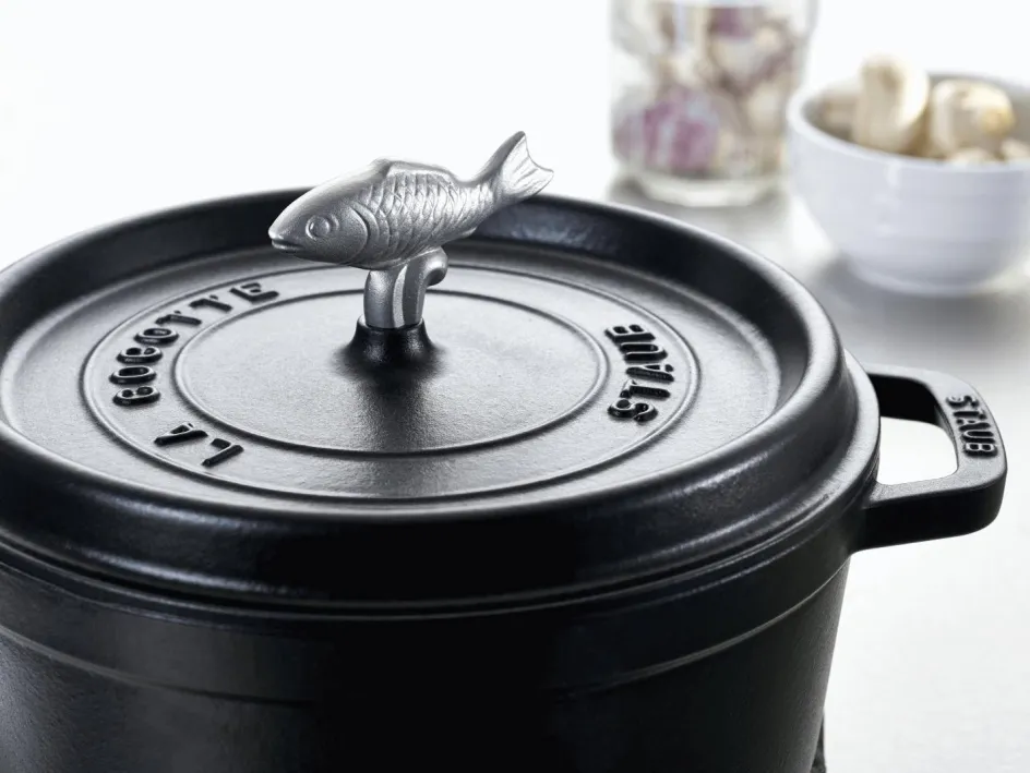 Outlet Staub Knop Fisk 4 cm, Rustfrit Stål