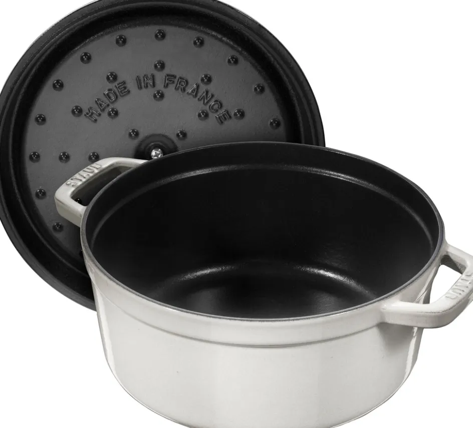 Outlet Staub La Cocotte Støbejernsgryde 28 cm/6,7 L, Hvid Trøffel