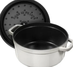 Online Staub La Cocotte Støbejernsgryde 24 cm/3,8 L, Hvid Trøffel