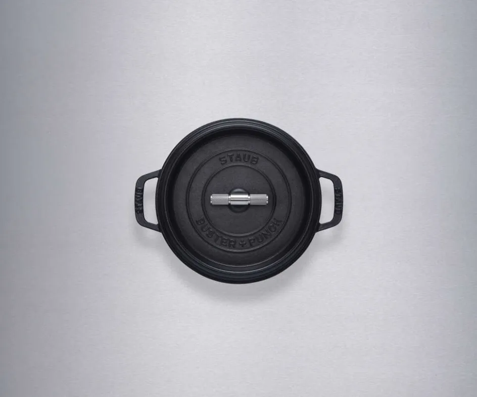 Clearance Staub La Cocotte Støbejernsgryde 24 cm/3,8 L, Sort/Krom