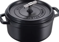 Clearance Staub La Cocotte Støbejernsgryde 24 cm/3,8 L, Sort/Krom