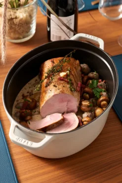New Staub La Cocotte Støbejernsgryde 27 cm/3,2 L, Hvid Trøffel
