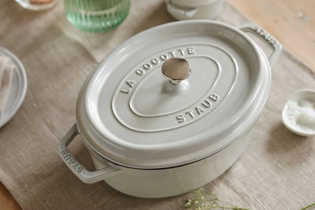 Sale La Cocotte Støbejernsgryde 37 cm/8 L, Hvid Trøffel Gryder Og Kasseroller
