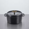 Online La Cocotte Støbejernsgryde 28 cm/6,75 L, Sort/Messing Gryder Og Kasseroller