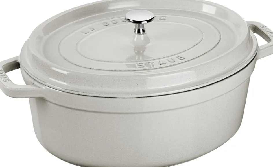 Staub La Cocotte Støbejernsgryde 31 cm/5,5 L, Hvid Trøffel
