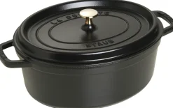 Hot Staub Oval Støbejernsgryde 31 cm/5,5 L, Sort