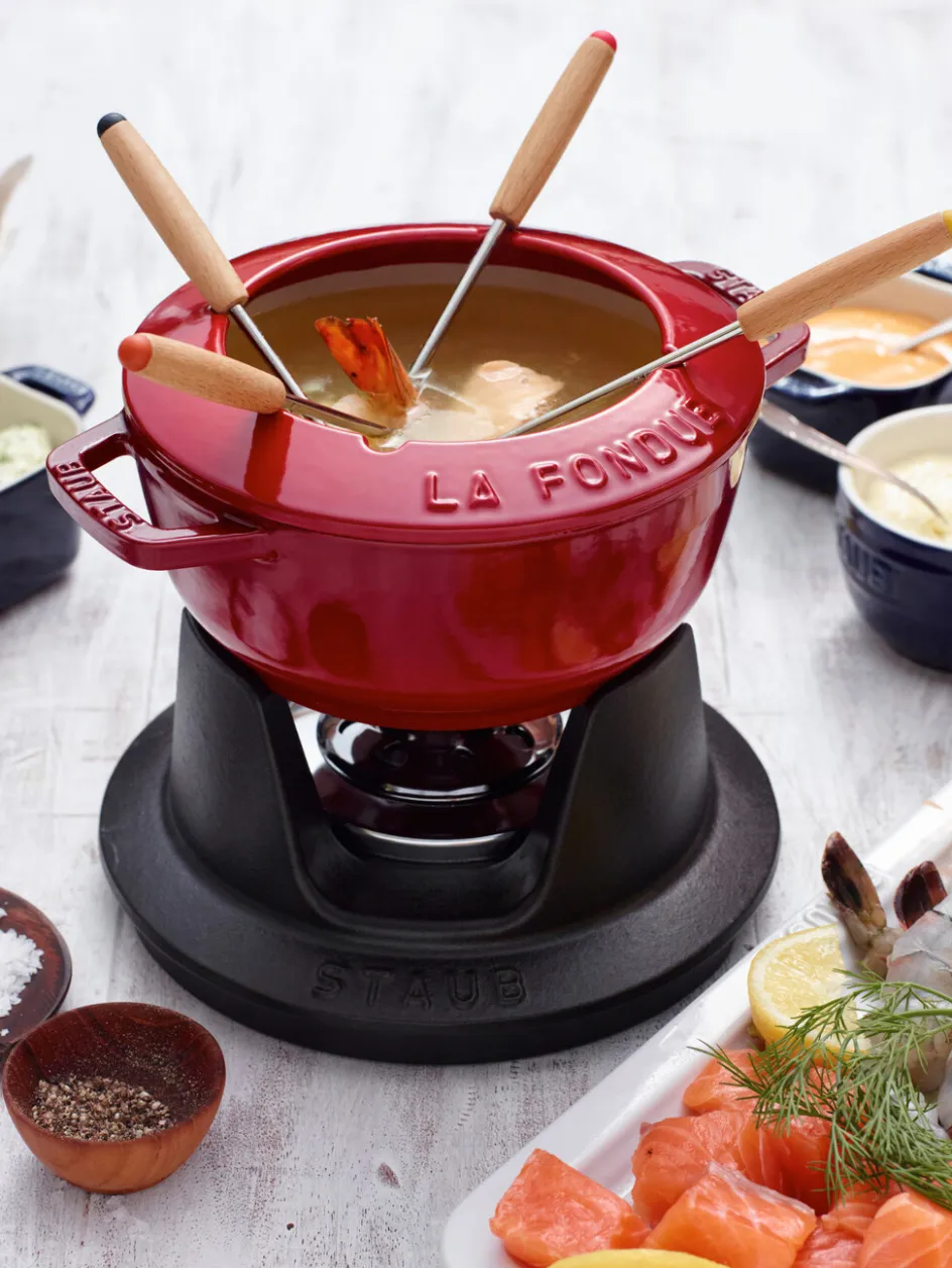 Online Staub Specialties Fonduesæt , Kirsebærrød