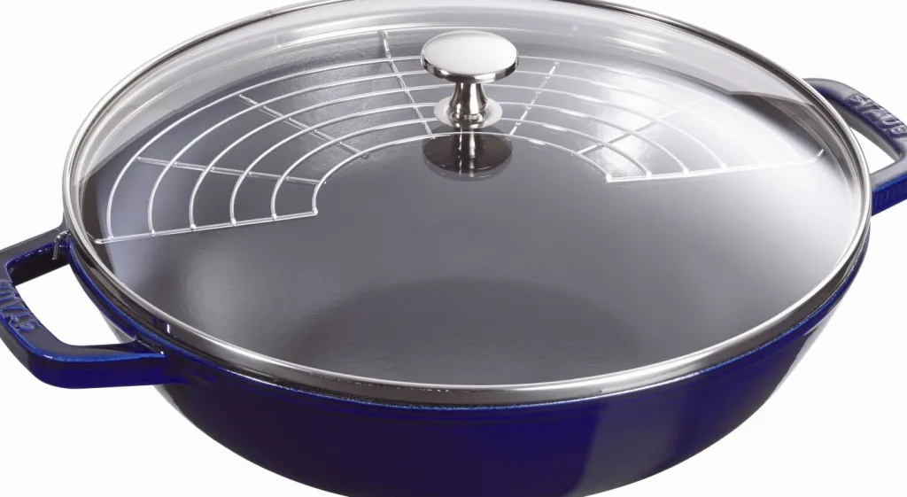 Sale Wok m. Glaslåg 30 cm, Mørkeblå Pander