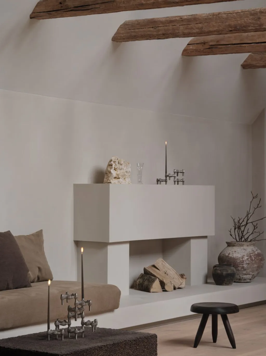 Clearance Quist Lysestage, Børstet Krom Lysestager