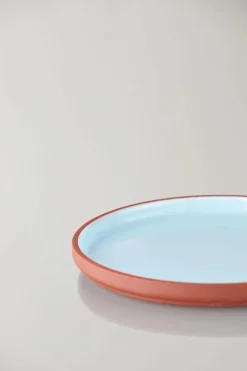 New Studio About Clayware Tallerken 2 stk. 18,5 cm, Terracotta/Blå