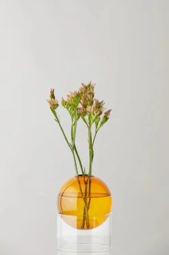 Sale Studio About Standing Flower Bubble Vase H10 cm, Amber