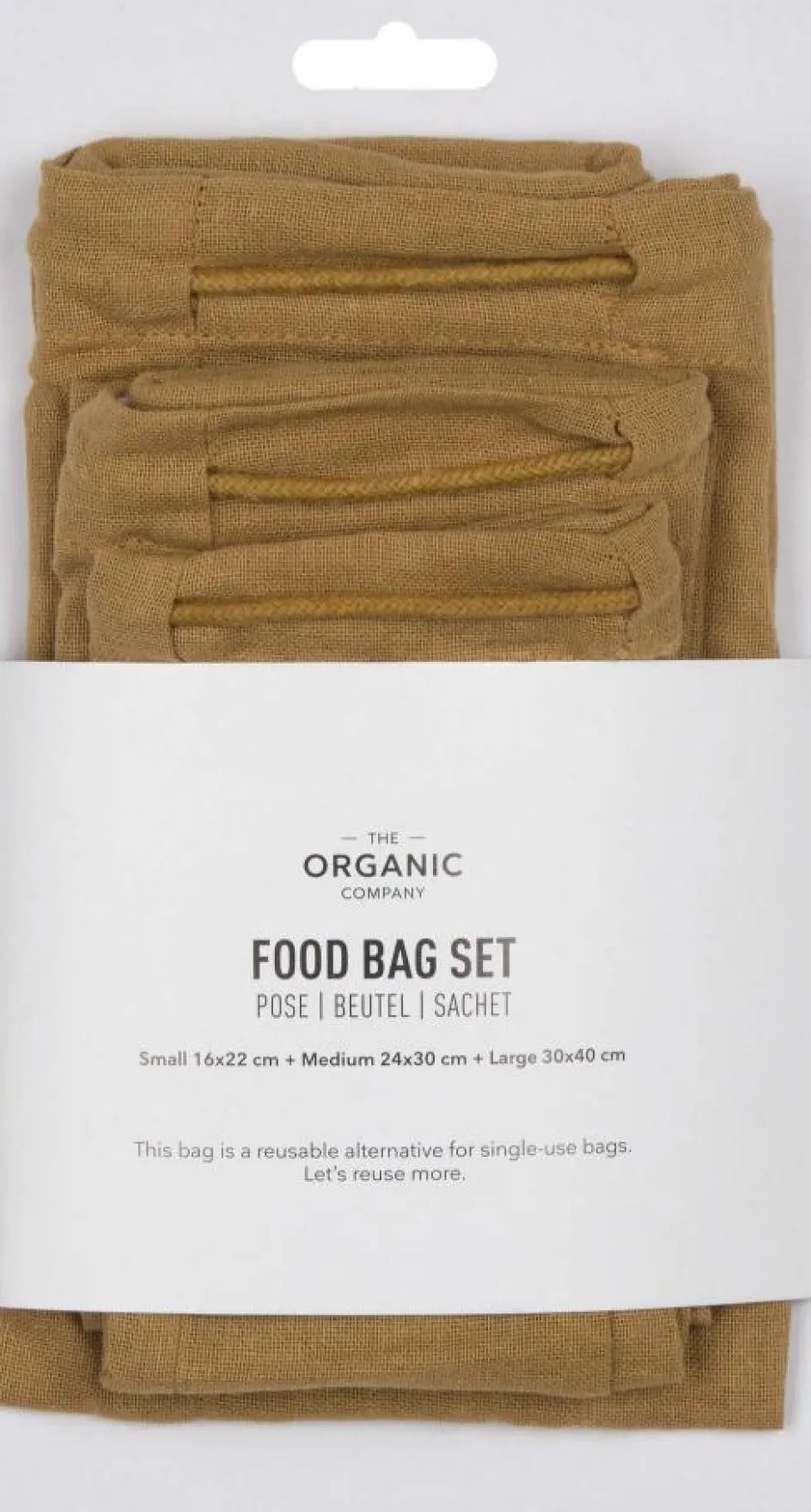 Hot The Organic Company Genanvendelig Madpose , Khaki
