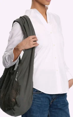 Sale The Organic Company Net Skuldertaske 45x44 cm, Dark Grey