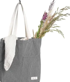 Clearance The Organic Company Piqué Tote Bag 30x35 cm, Evening Grey