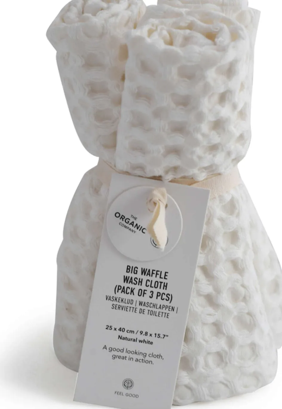 Clearance The Organic Company Vaffel Vaskeklud 3 stk. 25x40 cm, Natural White