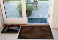 Outlet Tica Copenhagen Dot Smudsmåtte , Dark Brown/Cognac