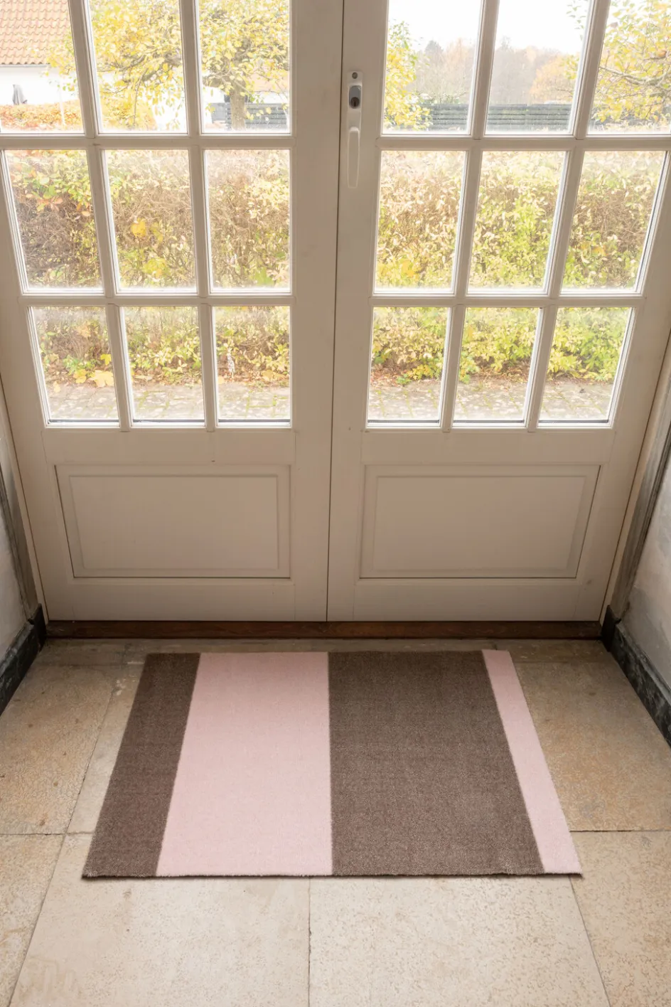 New Tica Copenhagen Stripes Horisontal Gulvmåtte , Sand/Lyserød