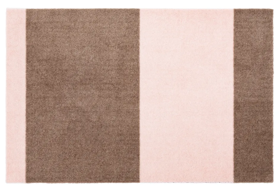 New Tica Copenhagen Stripes Horisontal Gulvmåtte , Sand/Lyserød