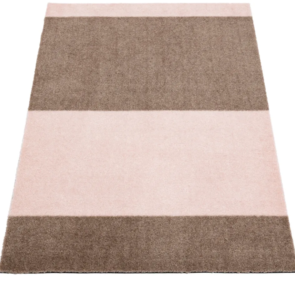 New Tica Copenhagen Stripes Horisontal Gulvmåtte , Sand/Lyserød
