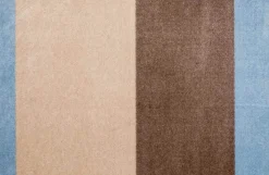 Clearance Tica Copenhagen Stripes Horisontal Gulvmåtte , Ivory/Sand/Blå