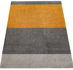 Discount Tica Copenhagen Stripes Horisontal Gulvmåtte , Lysegrå/Steelgrey/Dijon