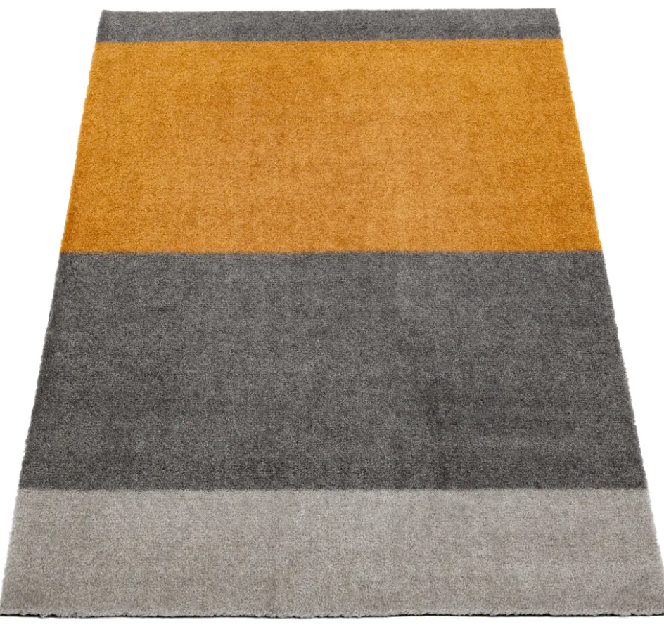Discount Tica Copenhagen Stripes Horisontal Gulvmåtte , Lysegrå/Steelgrey/Dijon