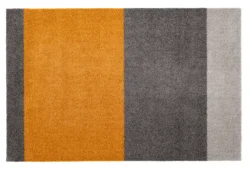 Discount Tica Copenhagen Stripes Horisontal Gulvmåtte , Lysegrå/Steelgrey/Dijon