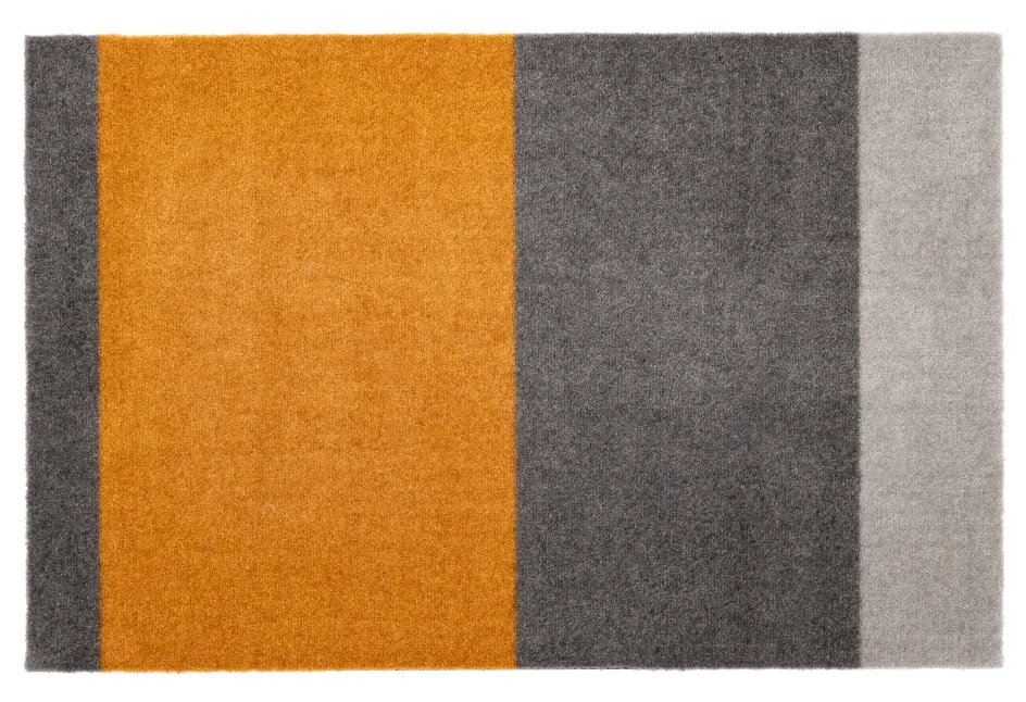 Discount Tica Copenhagen Stripes Horisontal Gulvmåtte , Lysegrå/Steelgrey/Dijon