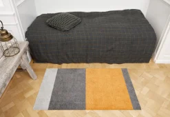 Discount Tica Copenhagen Stripes Horisontal Gulvmåtte , Lysegrå/Steelgrey/Dijon