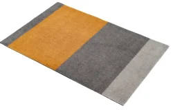 Discount Tica Copenhagen Stripes Horisontal Gulvmåtte , Lysegrå/Steelgrey/Dijon