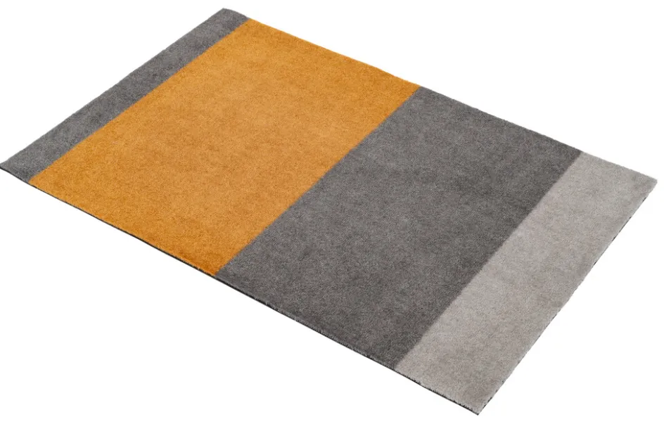 Discount Tica Copenhagen Stripes Horisontal Gulvmåtte , Lysegrå/Steelgrey/Dijon