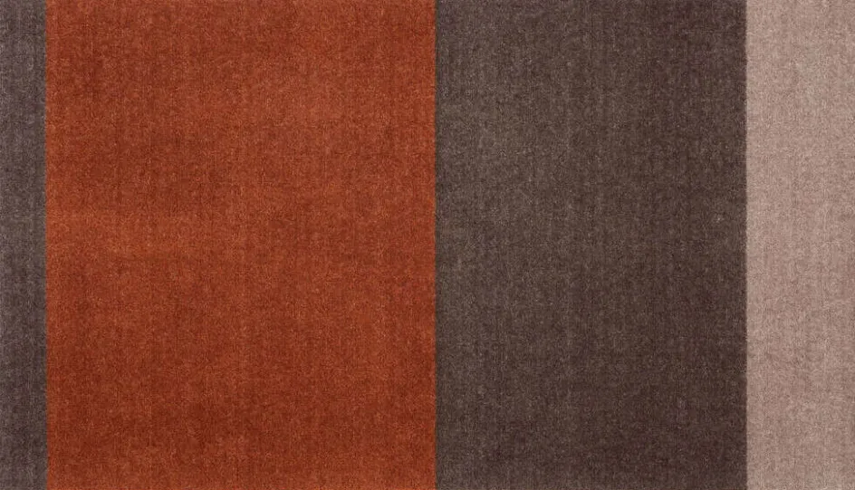 Hot Tica Copenhagen Stripes Horisontal Gulvmåtte , Sand/Brun/Terracotta